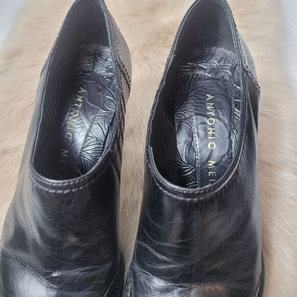 Antonio Melani Leather Heel Western Ankle Boot Size 6.5 - Picture 10 of 10